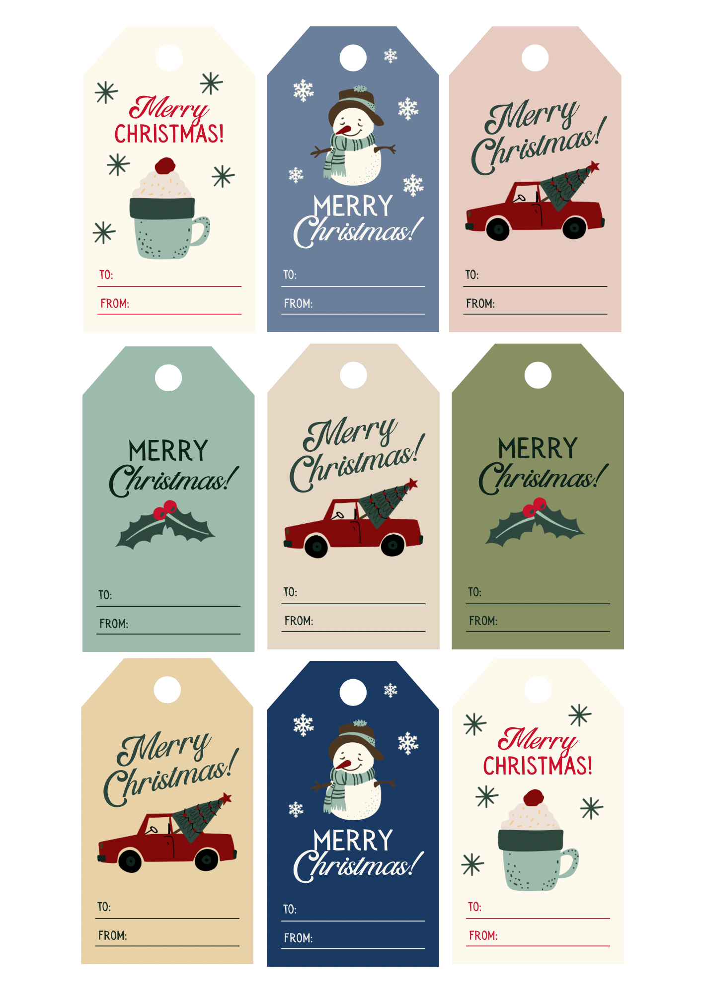 Classic Christmas Tag Set