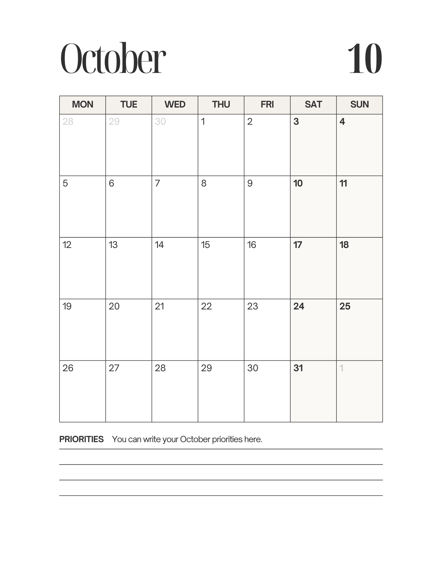 Simple-Cursive Yearly Planner