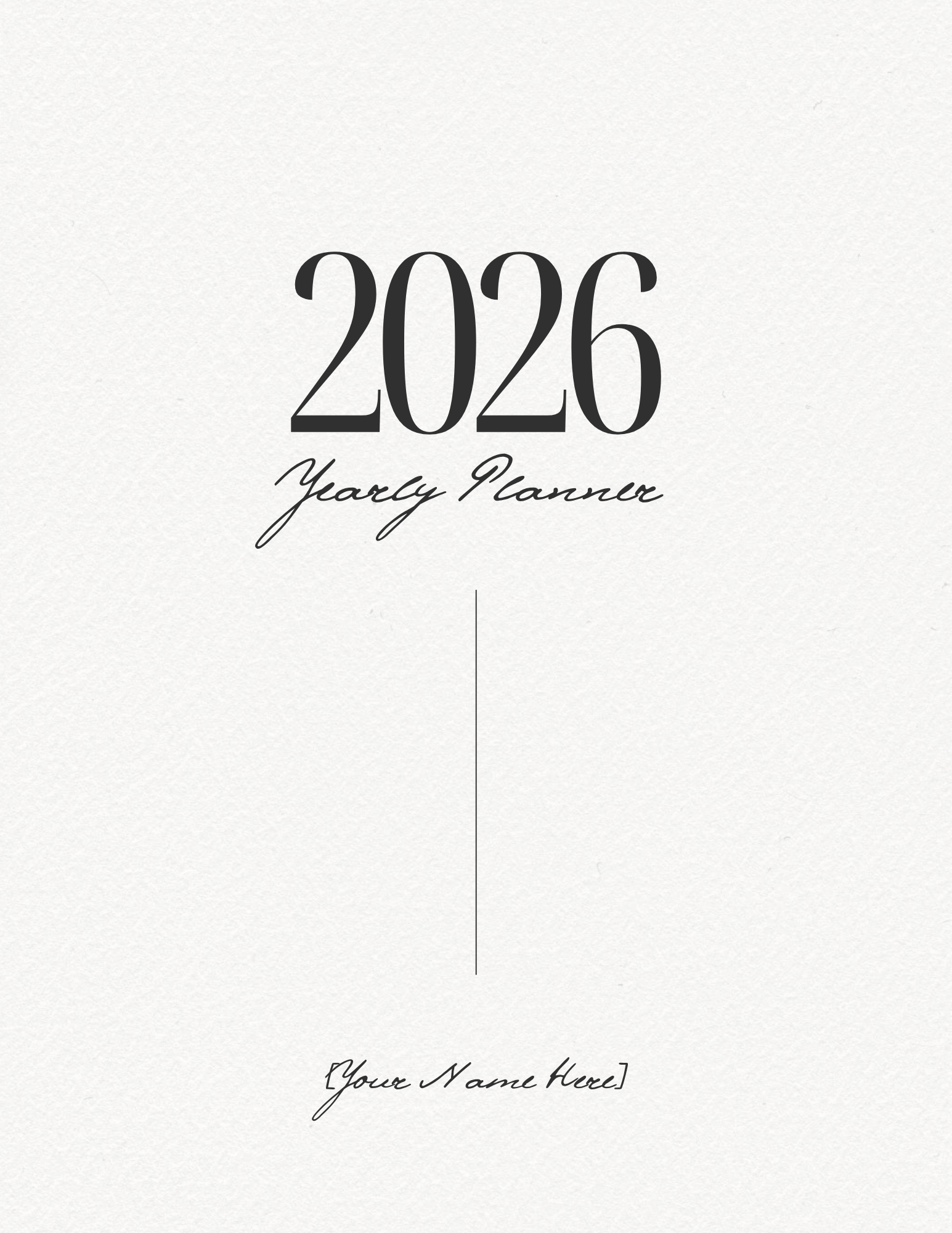 Simple-Cursive Yearly Planner