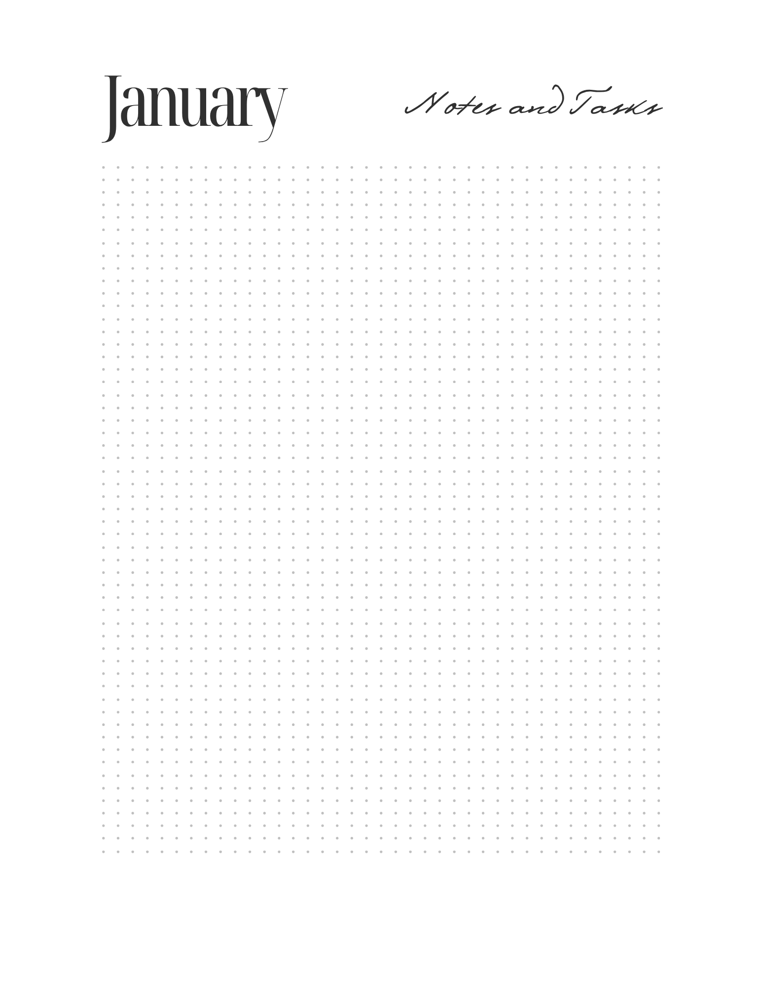 Simple-Cursive Yearly Planner