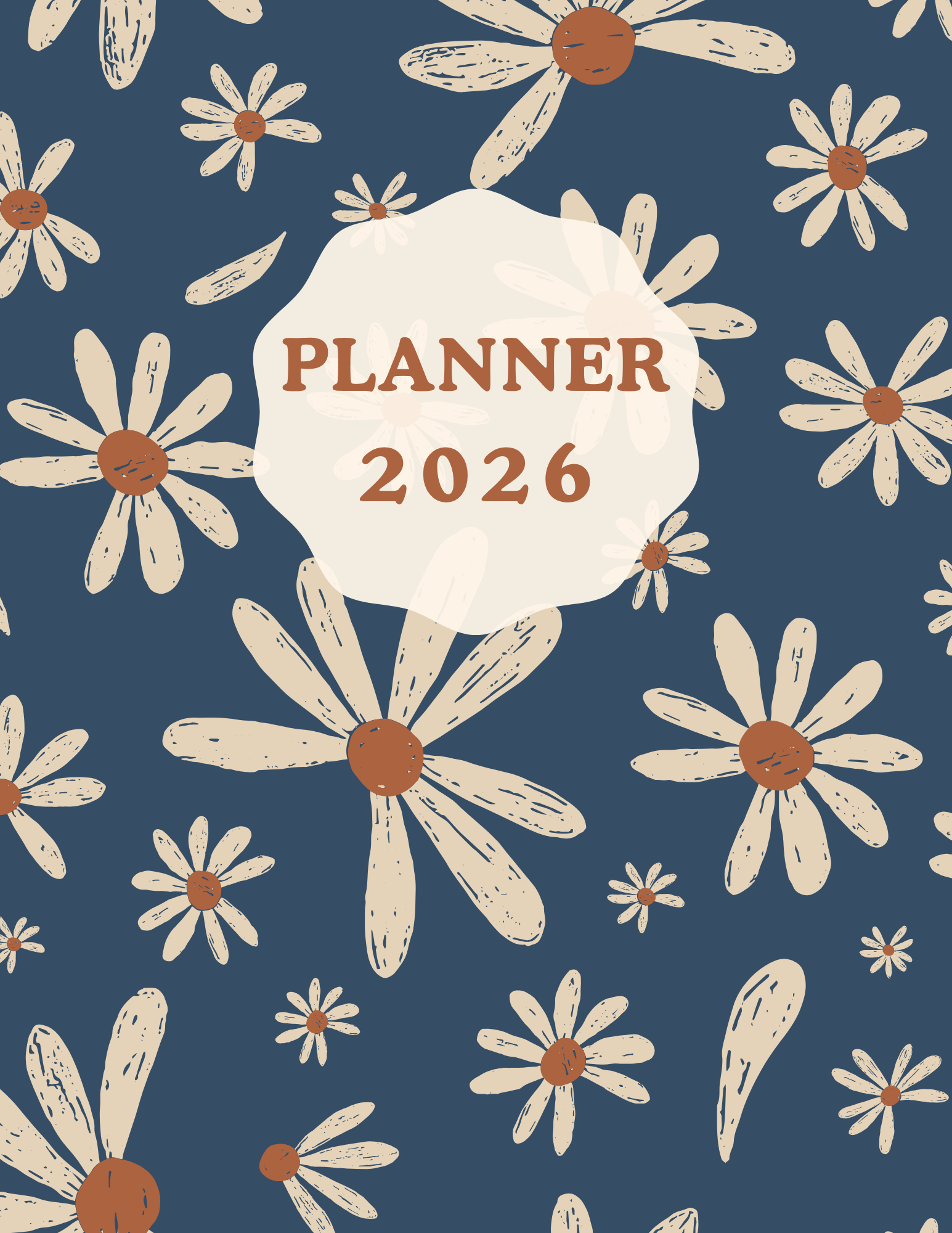 Blue & White Flower Abstract Cover