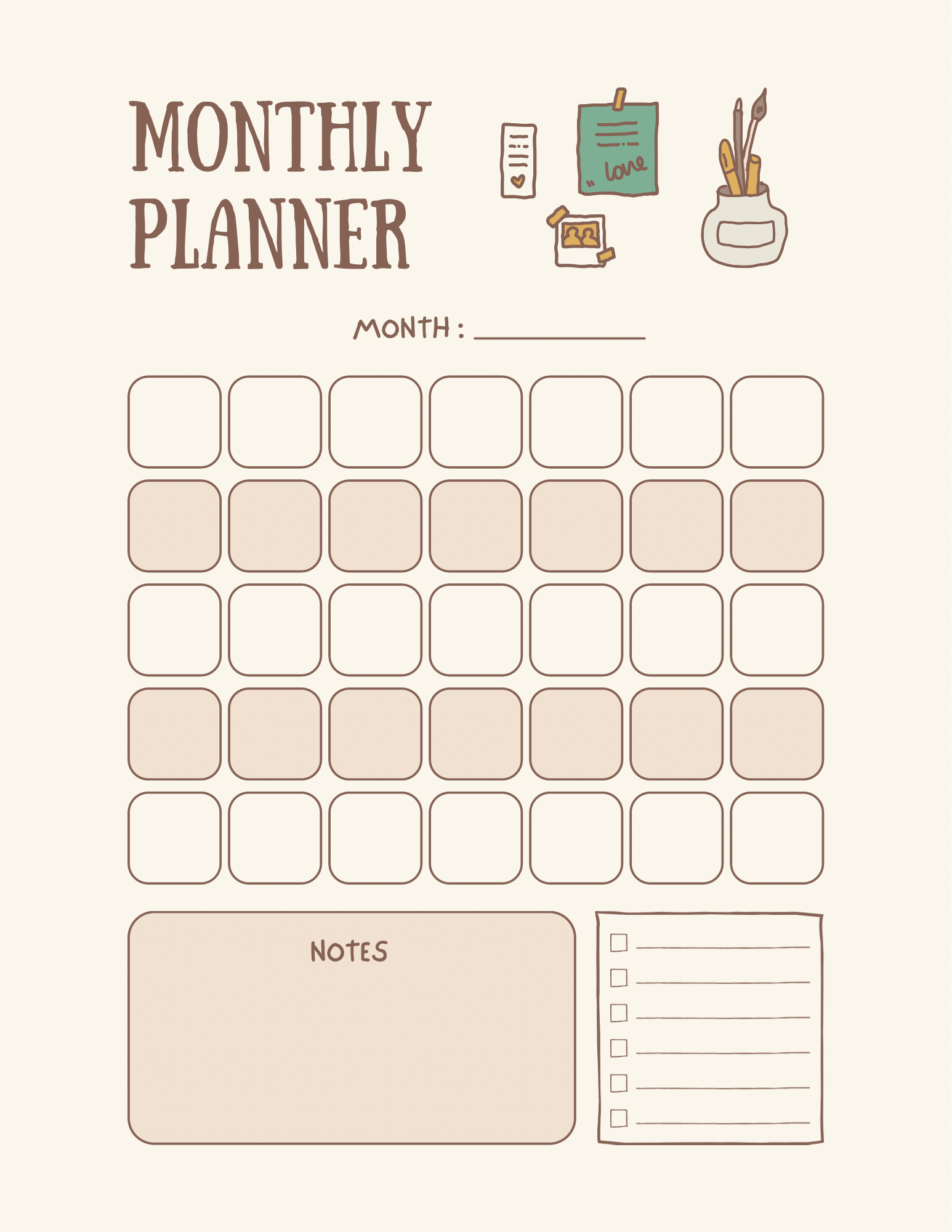 Cutesy Daily Planner