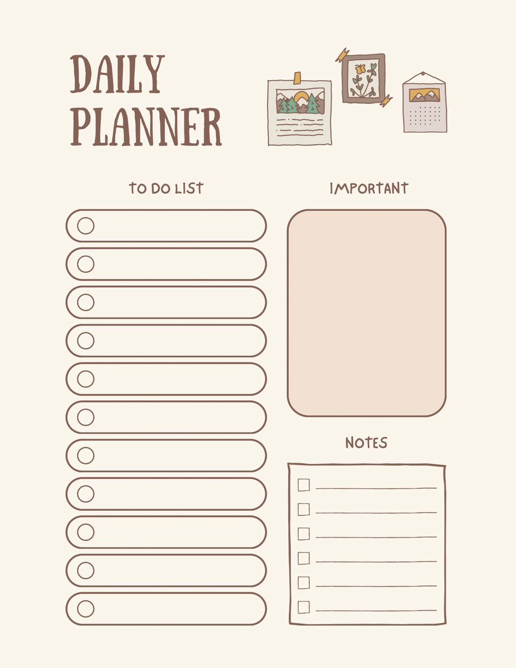 Cutesy Daily Planner