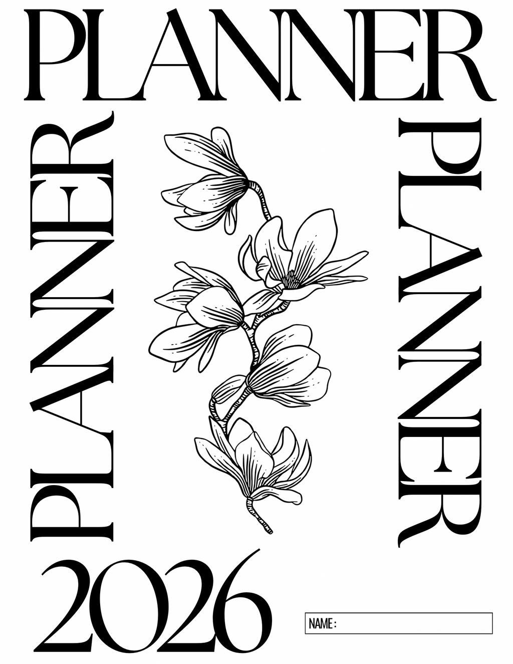 Aesthetic Black & White Planner