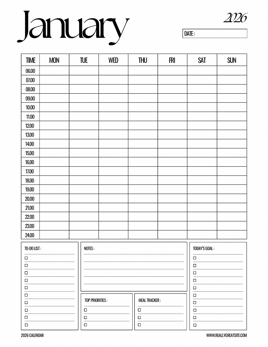 Aesthetic Black & White Planner