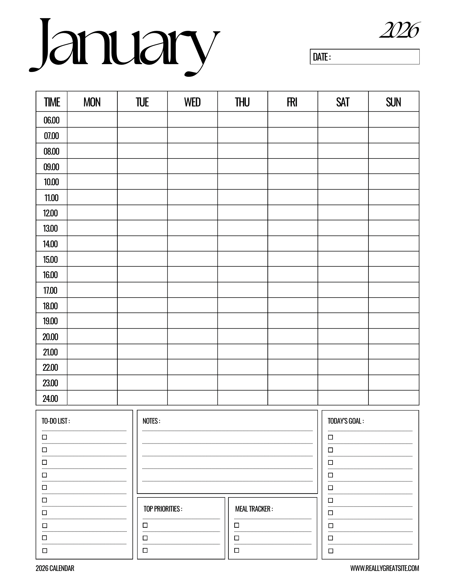 Aesthetic Black & White Planner