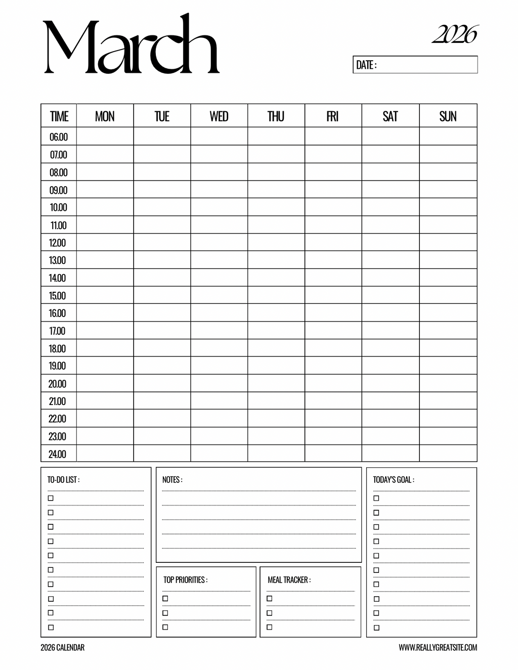 Aesthetic Black & White Planner