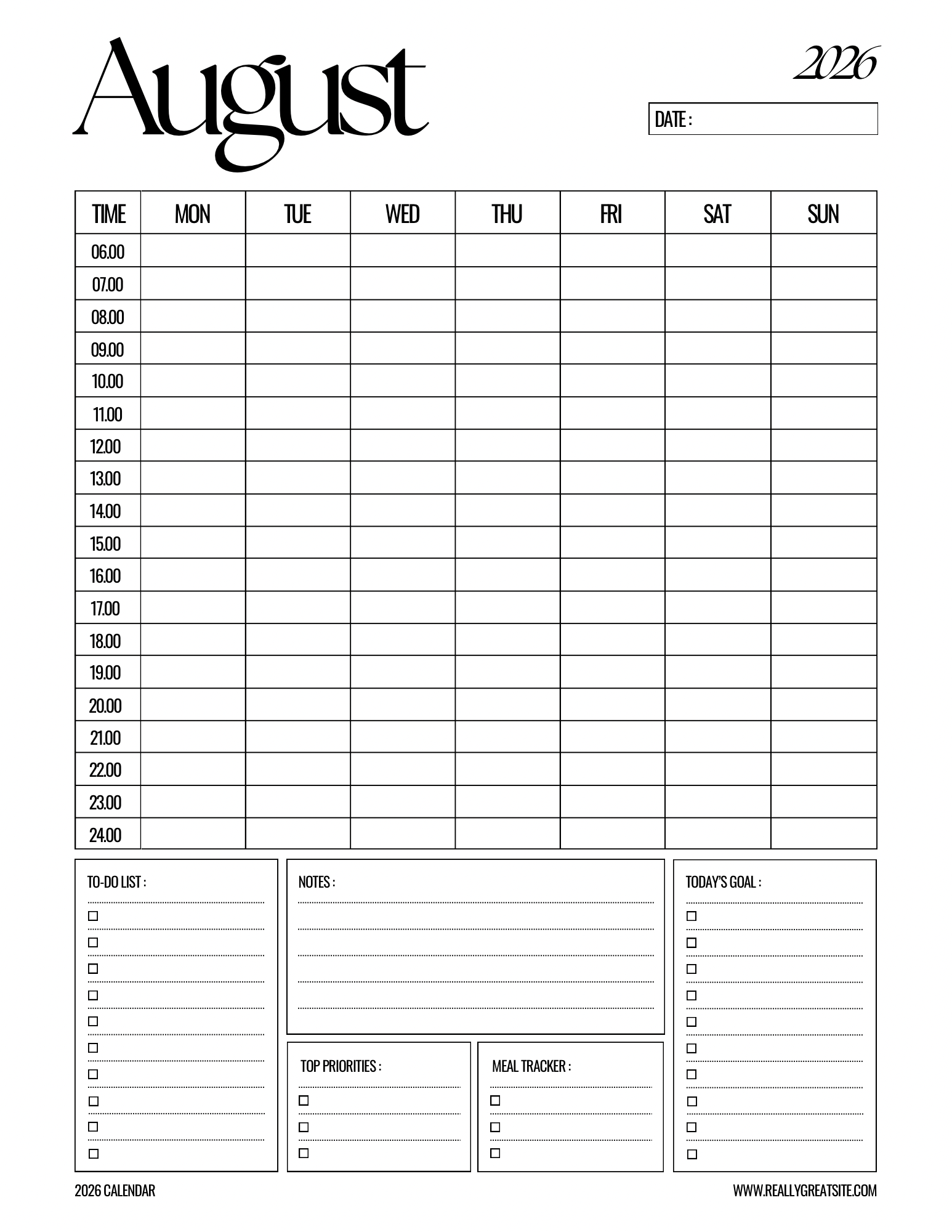 Aesthetic Black & White Planner