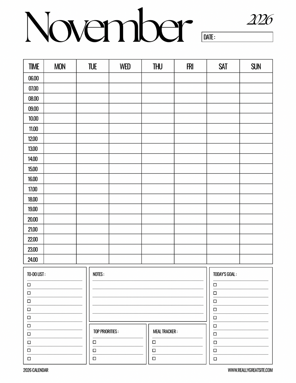 Aesthetic Black & White Planner