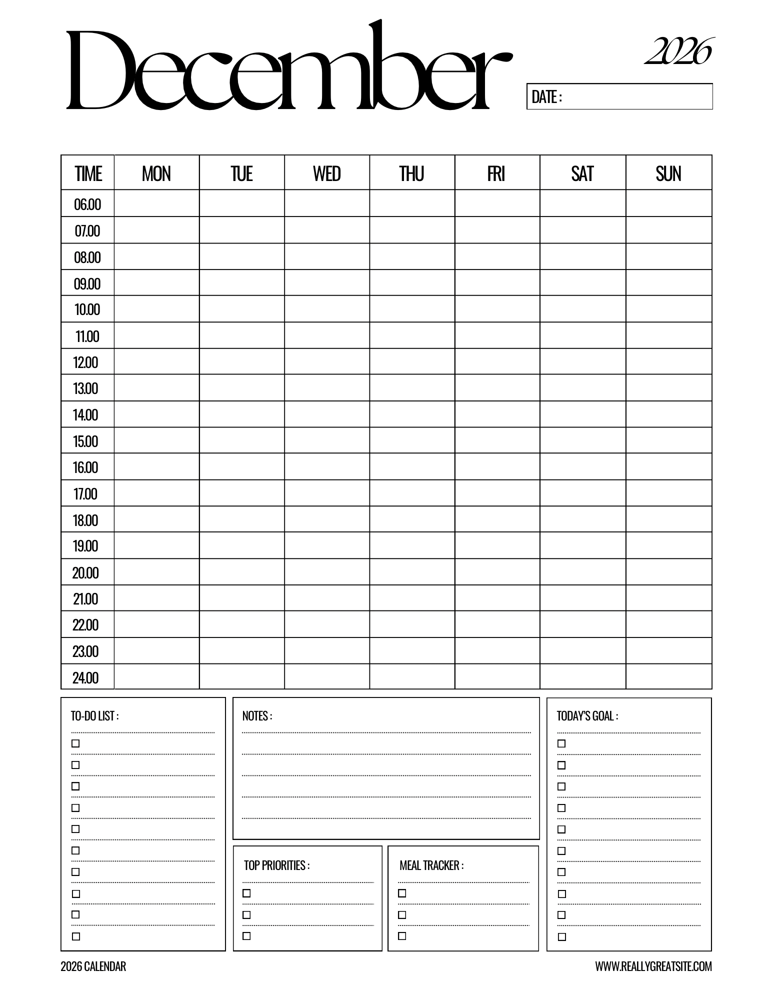 Aesthetic Black & White Planner