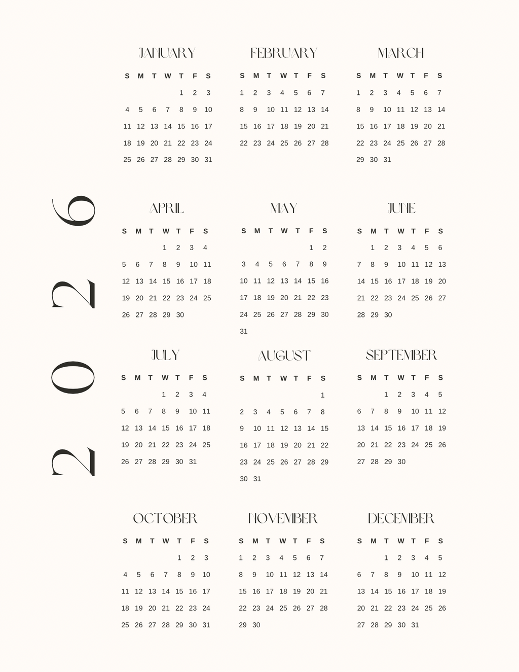 Simple Black & White Planner