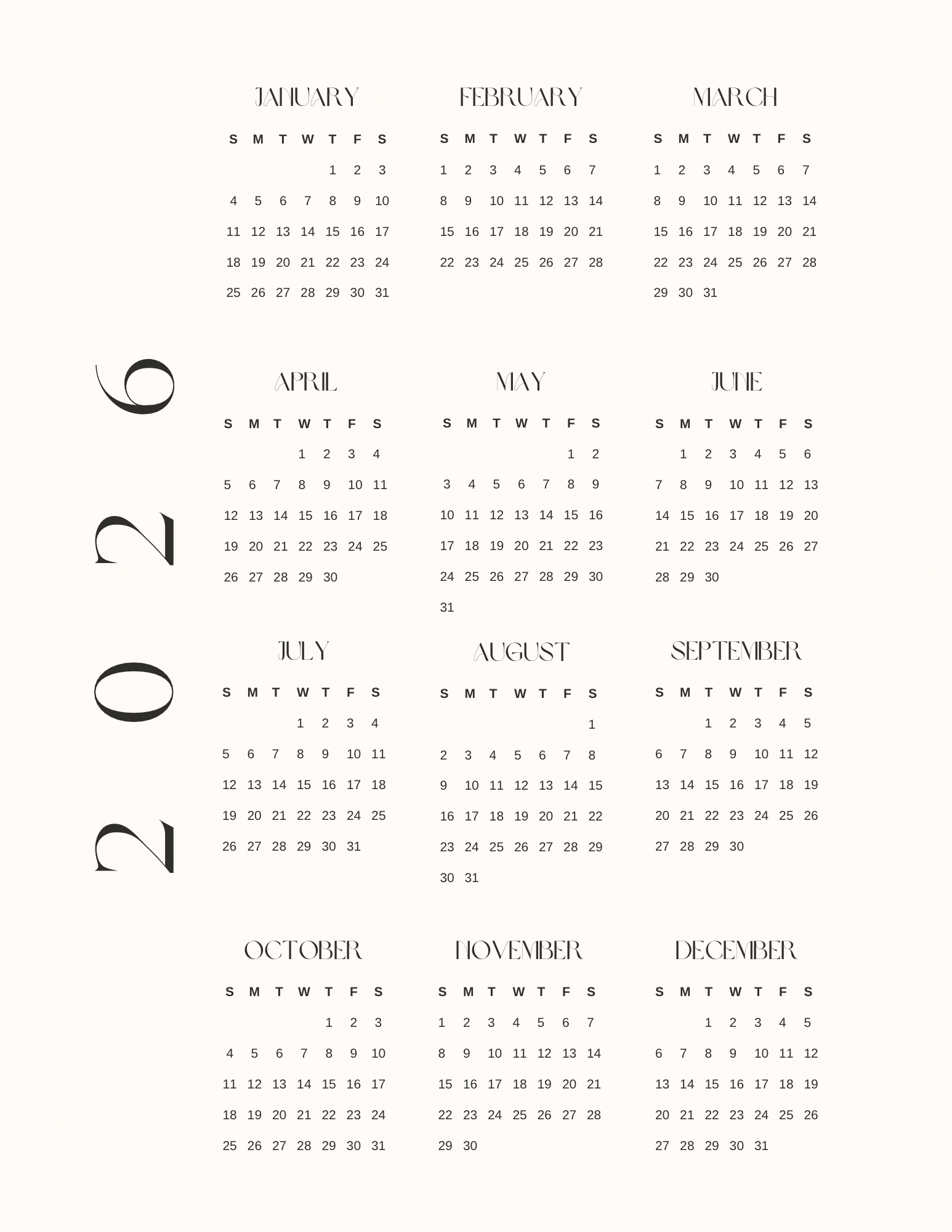 Simple Black & White Planner