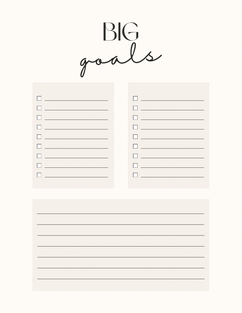 Simple Black & White Planner
