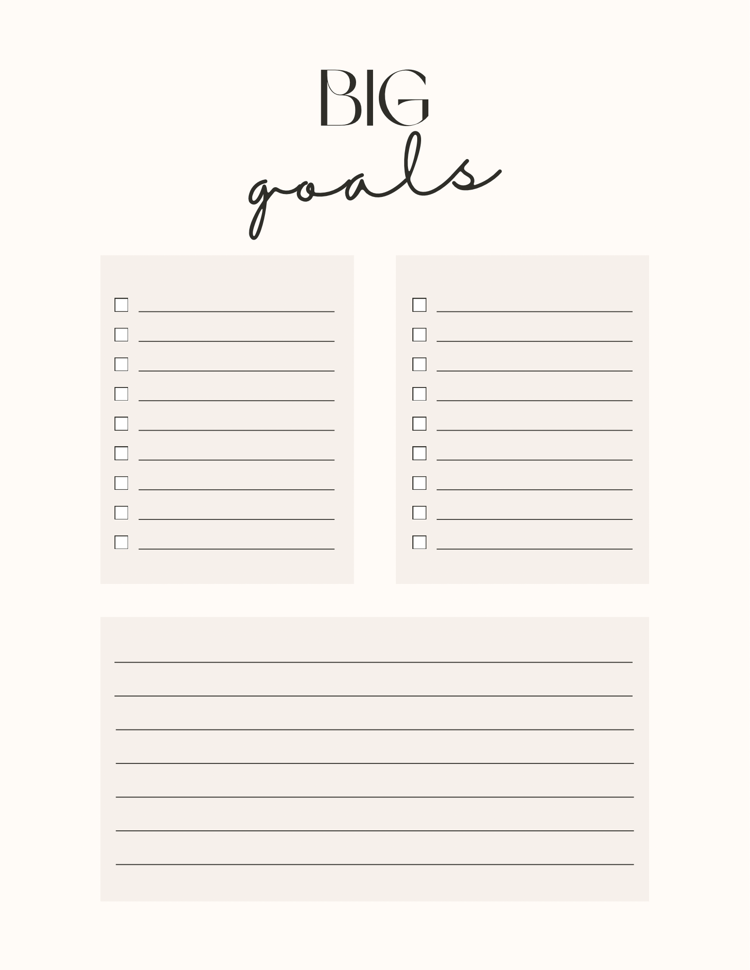 Simple Black & White Planner