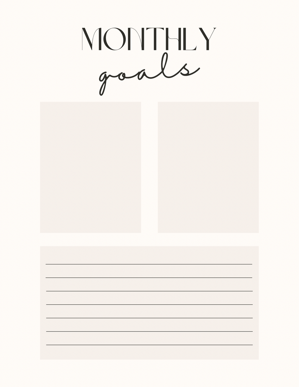 Simple Black & White Planner