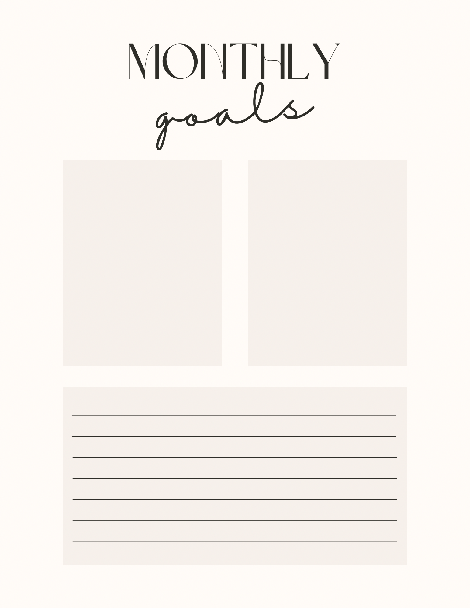 Simple Black & White Planner