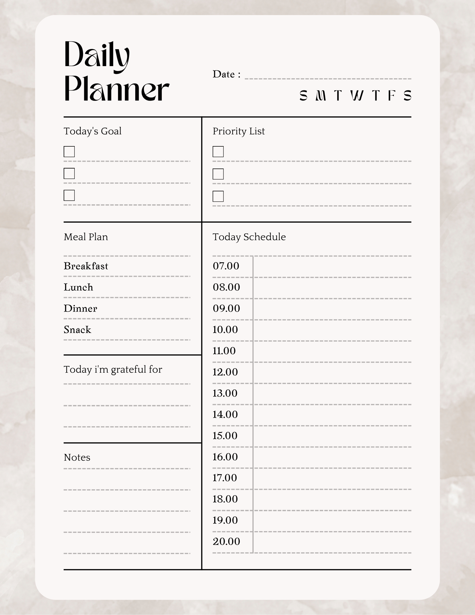 Elegant Daily Planner-Page