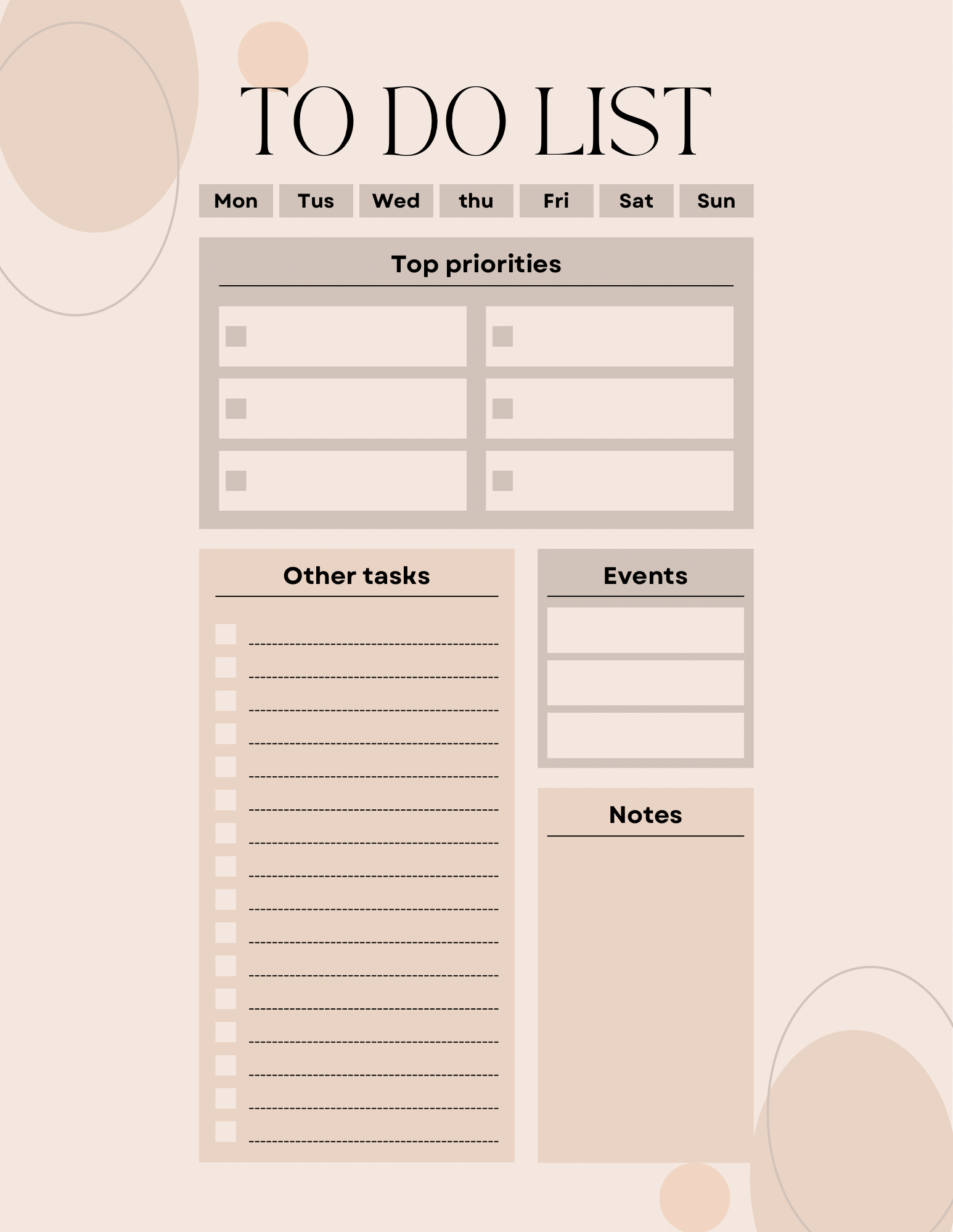 Modern PInk To Do List-Page