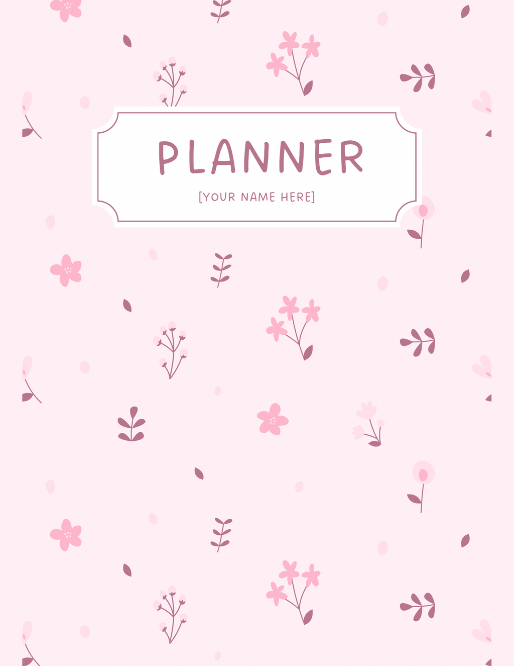 Pink Floral Planner