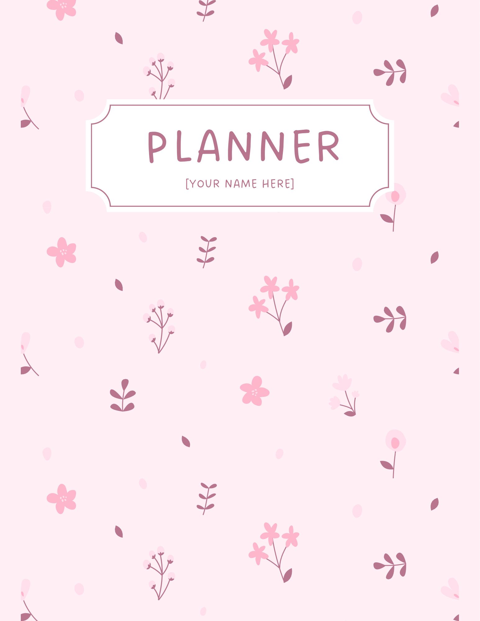 Pink Floral Planner