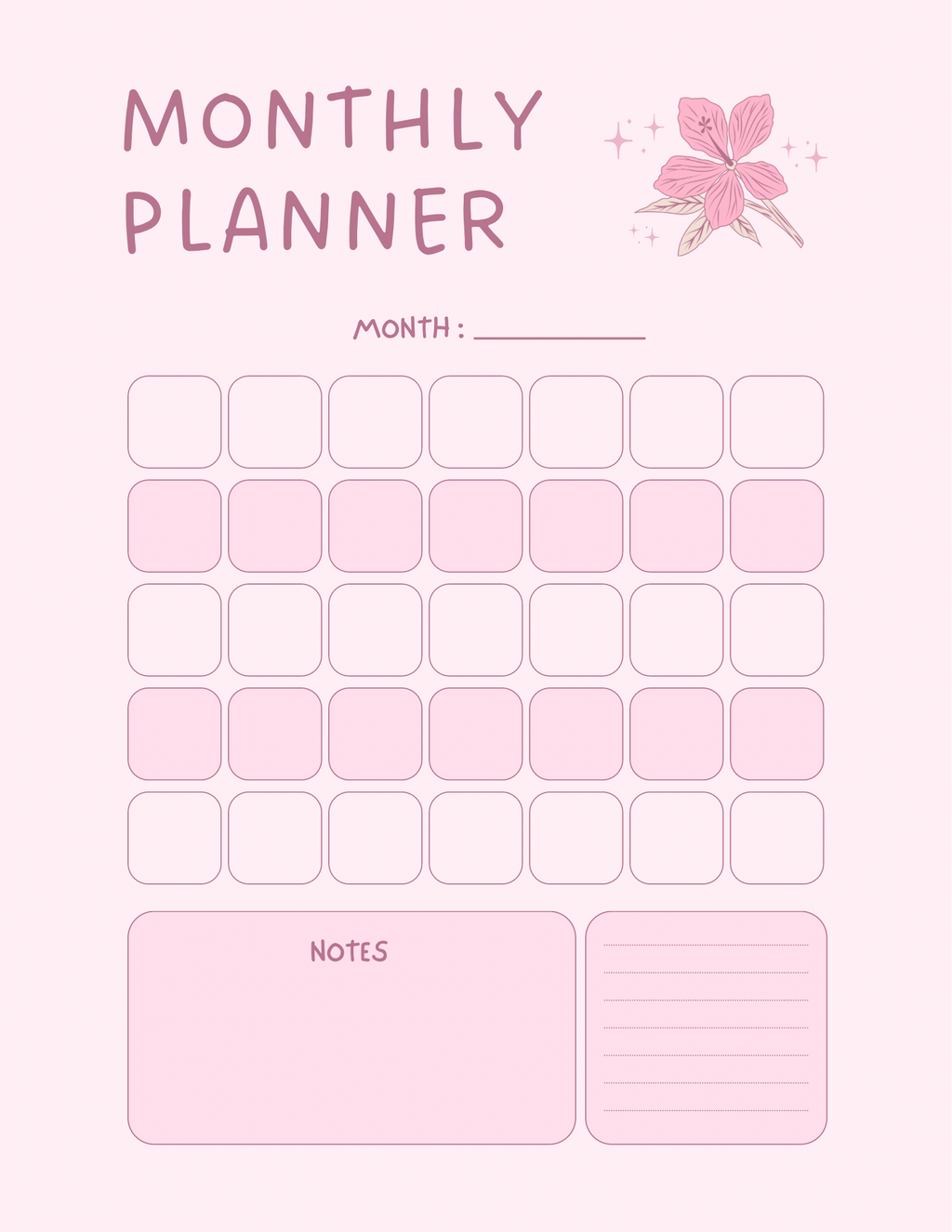 Pink Floral Planner