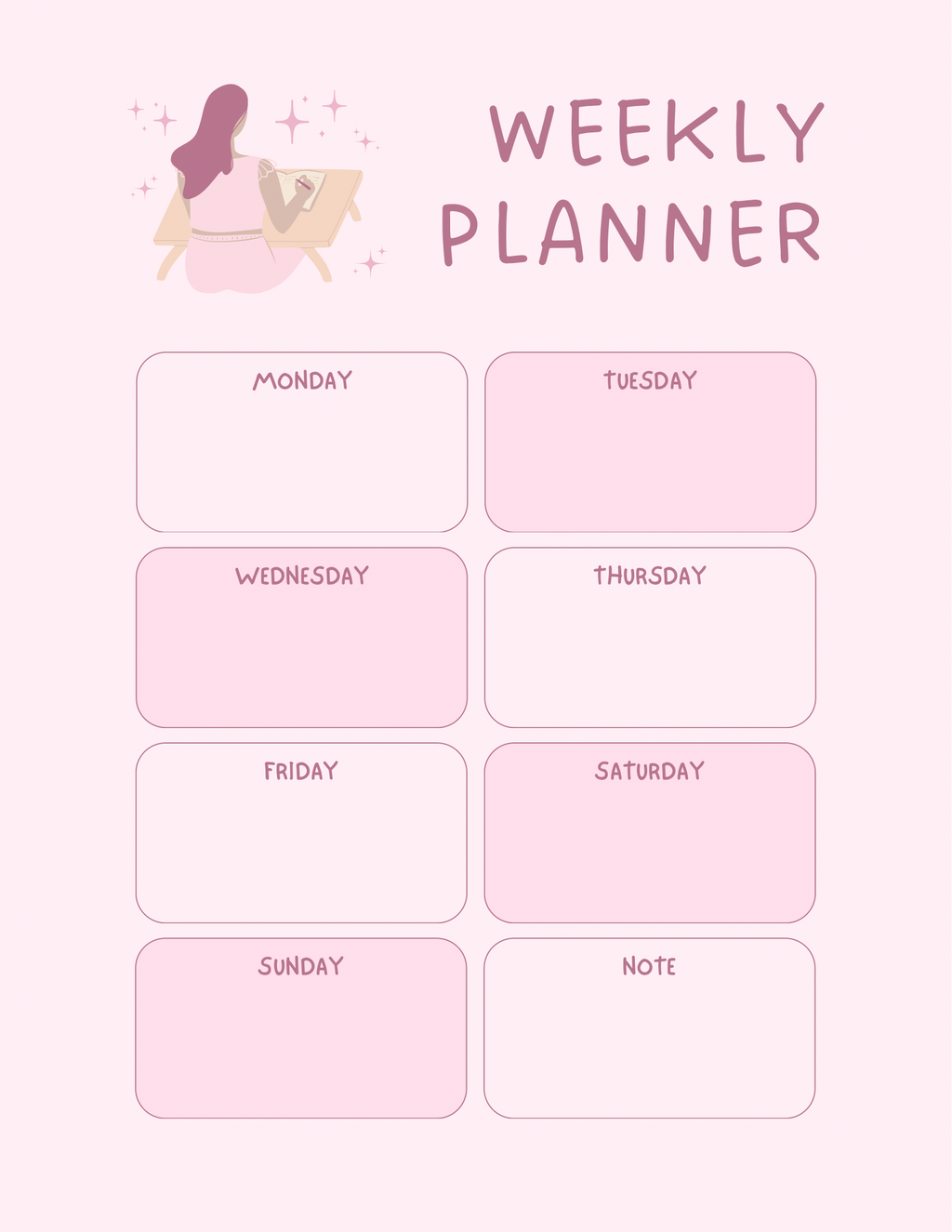 Pink Floral Planner