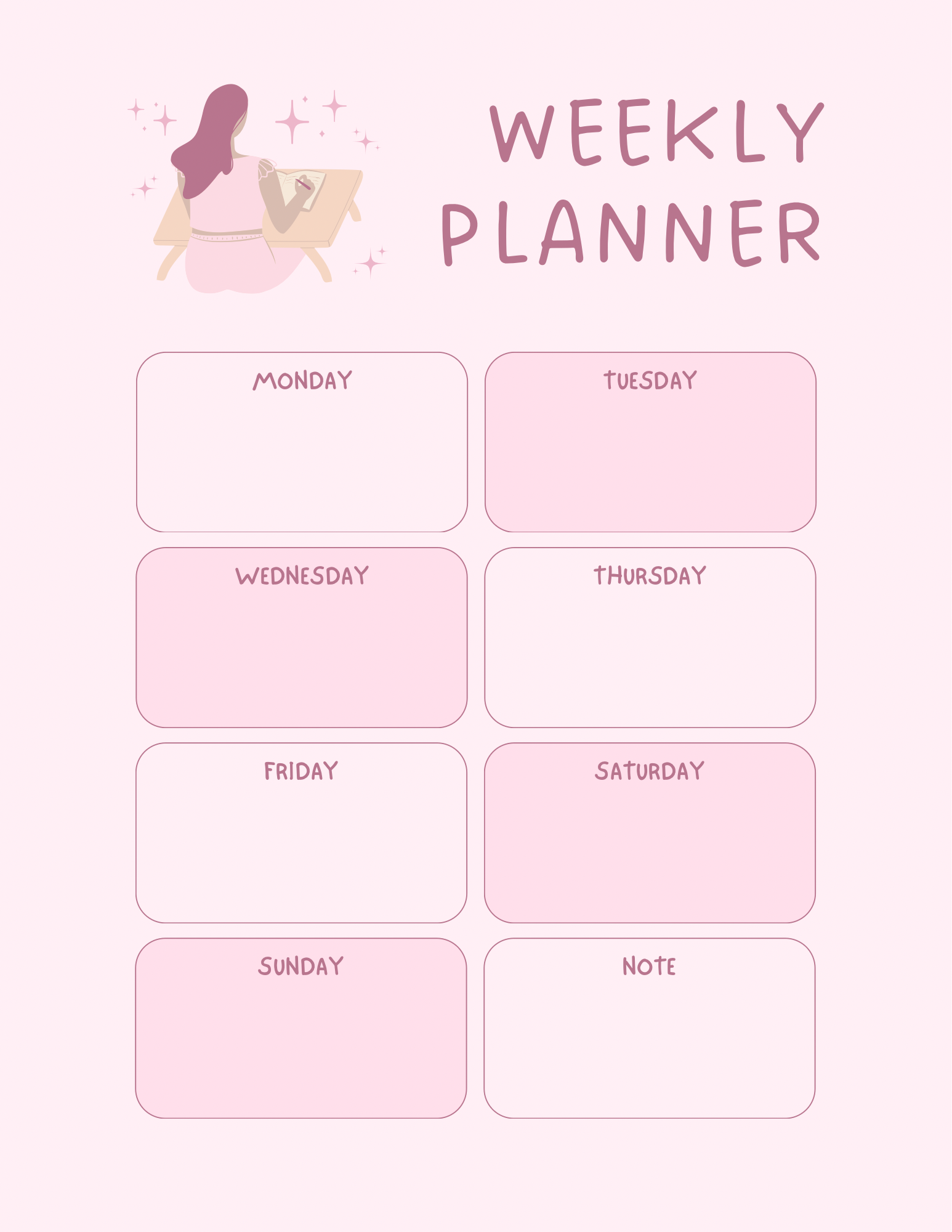 Pink Floral Planner